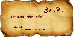 Csutak Máté névjegykártya